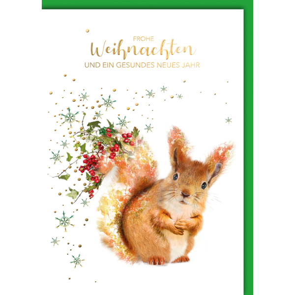 Weihnachten Eichhörnchen Weihnachtskarte mit Umschlag