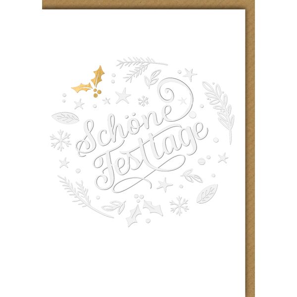 Weihnachten Schrift Schöne Festtage Weihnachtskarte mit Umschlag