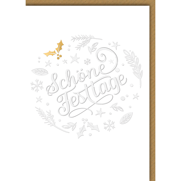 Weihnachten Schrift Schöne Festtage Weihnachtskarte mit Umschlag