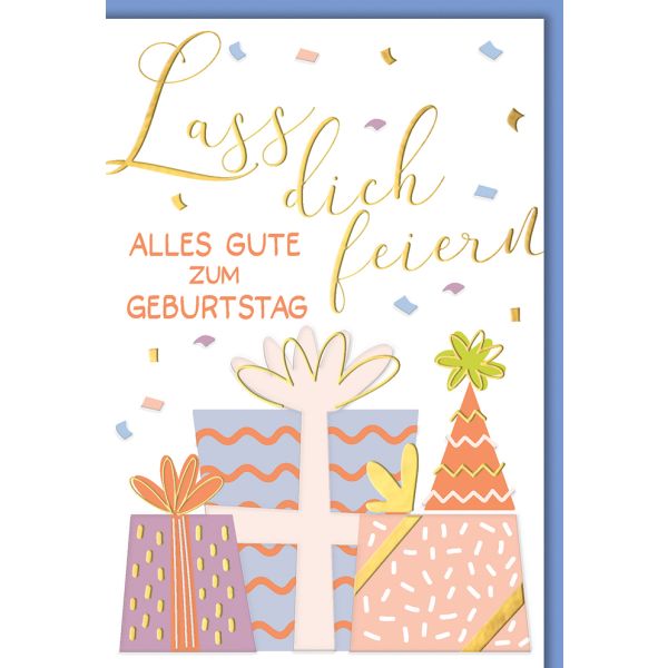 Geburtstag Karte mit Umschlag Lass dich feiern plastikfrei unverpackt