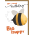 Geburtstag Karte mit Umschlag Bee happy, Seventies plastikfrei unverpackt