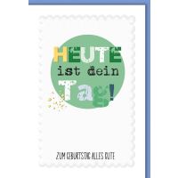 Geburtstag Karte mit Umschlag Dein Tag Button plastikfrei...
