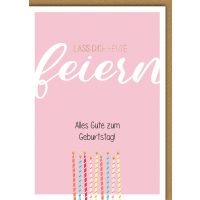 Geburtstag Karte mit Umschlag Kerzen plastikfrei unverpackt