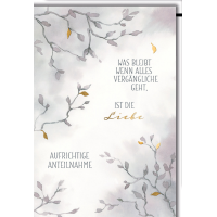Trauer Beileid Kondolenzkarte mit Umschlag Aufrichtige...
