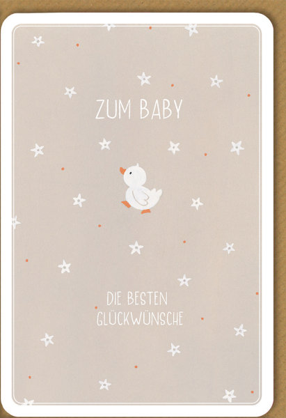 Geburt - Baby - Freudiges Ereignis - Karte mit Umschlag - kleines Entchen