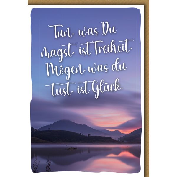 Allgemeine Wünsche Karte mit Umschlag Glück und Freiheit