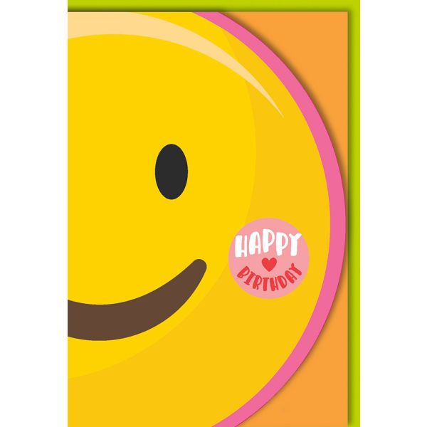 Geburtstag Karte mit Umschlag Schallplatte als Smiley