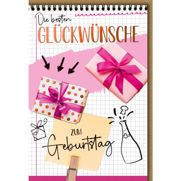 Geburtstag Karte mit Umschlag Geschenke mit Notizen
