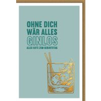 Geburtstag Karte mit Umschlag Männer, Ginlos