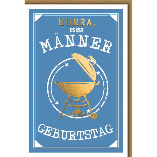A Geburtstag Karte mit Umschlag Männer, Grill