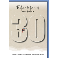 30. Geburtstag Karte mit Umschlag Relax am Strand
