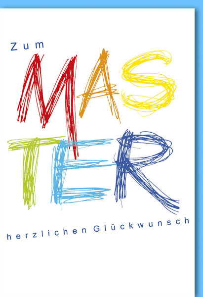 A - Master-Karte - Zum Master - Doppelkarte im Format 11,5 x 17 cm mit Briefumschlag
