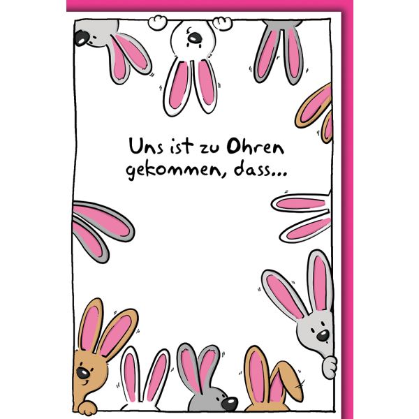 Geburtstag Karte mit Umschlag Hasen