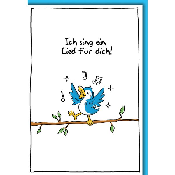 Geburtstag Glückwunschkarte mit Umschlag Vogel Ich sing ein Lied für Dich