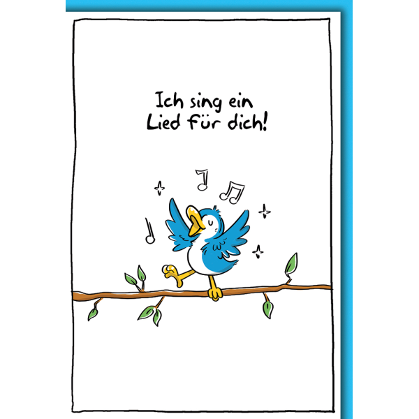 Geburtstag Glückwunschkarte mit Umschlag Vogel Ich sing ein Lied für Dich