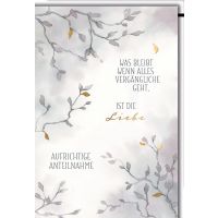 Trauer Beileid Kondolenzkarte mit Umschlag Aufrichtige...