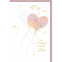 Hochzeitskarten Karte mit Umschlag Vögel und Herzen