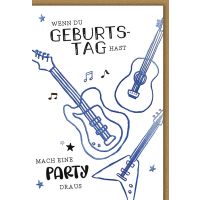 Geburtstag Karte mit Umschlag Gitarren, Zeichnung...