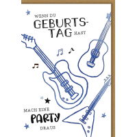 Geburtstag Karte mit Umschlag Gitarren, Zeichnung...
