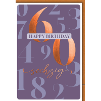 60. Geburtstag Karte mit Umschlag Große Zahlen