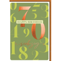 70. Geburtstag Karte mit Umschlag Große Zahlen