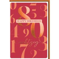 80. Geburtstag Karte mit Umschlag Große Zahlen