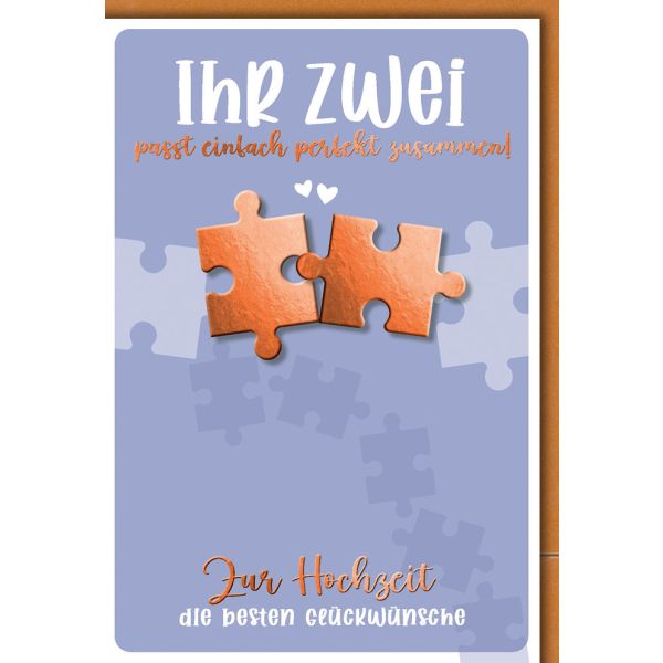 Hochzeitskarten Karte mit Umschlag Puzzleteile