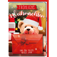 Weihnachten Geldgeschenkkarte Teddy mit Geschenken...