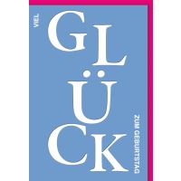Geburtstag Karte mit Umschlag Große Letter Glück