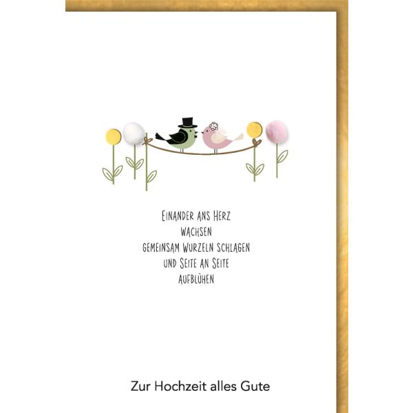 Hochzeitskarten Karte mit Umschlag Gedicht, Wurzeln schlagen