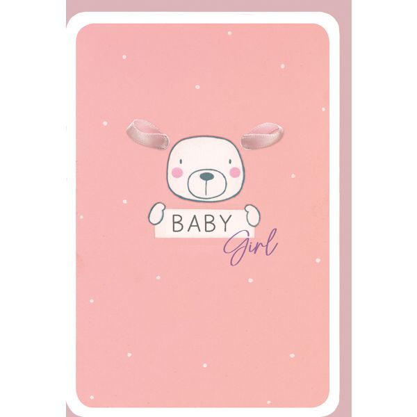 Geburt Baby Freudiges Ereignis Karte mit Umschlag Hund, Girl