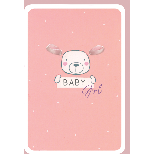 Geburt Baby Freudiges Ereignis Karte mit Umschlag Hund, Girl