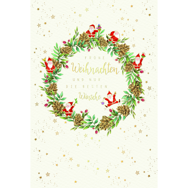 Weihnachten Grußkarte Glückwunschkarte mit Umschlag Skorpion`s Art Adventskranz mit Kief