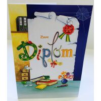Zum Diplom - Glückwunschkarte zum Diplom im Format...
