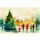 Advent Grußkarte mit Umschlag Adventskalenderkarte Green Line Weihnachten