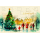 Advent Grußkarte mit Umschlag Adventskalenderkarte Green Line Weihnachten