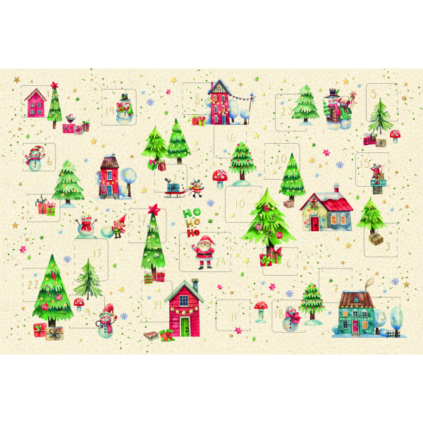 Advent Grußkarte mit Umschlag Adventskalenderkarte Green Line Adventskalender, Weih