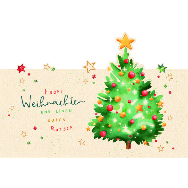 Weihnachten Grußkarte Glückwunschkarte mit Umschlag Laser Art Weihnachtsbaum, Zucke