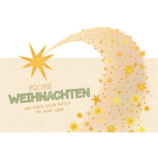 Weihnachten Grußkarte Glückwunschkarte mit Umschlag Laser Art Sternschnuppe, Zucker