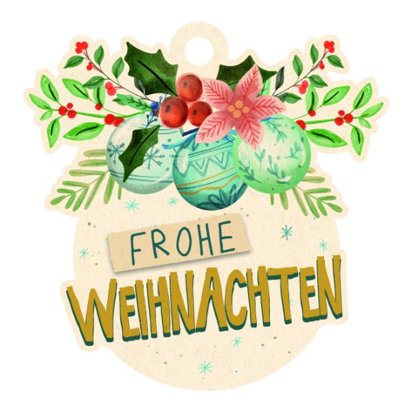 Weihnachten Beutel mit 5 Geschenkanhängern Green Line Laser Art Weihnachtsbaumkugeln
