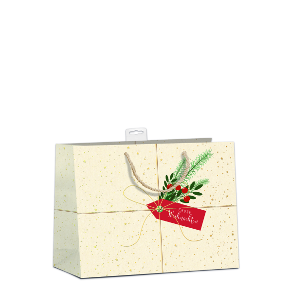 Weihnachten 6 Geschenktaschen, Bundle Querformat Mistelzweig mit Goldfolie  UVP: 29,70  pro Tüte 4,95€