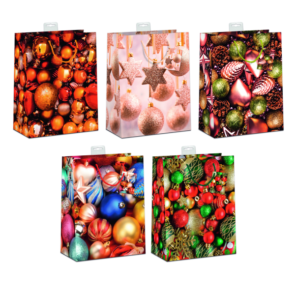 Weihnachten 10 Geschenktaschen, Sortiert Large / A4-Format Christbaumkugeln UVP: 25,00€ pro Türe 2,50