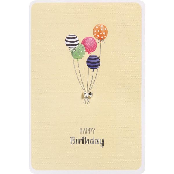 Geburtstag Finest Collection unverpackte Glückwunschkarte mit Umschlag Happy Birthday bunte Luftballons