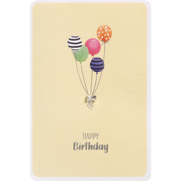 Geburtstag Finest Collection unverpackte Glückwunschkarte mit Umschlag Happy Birthday bunte Luftballons