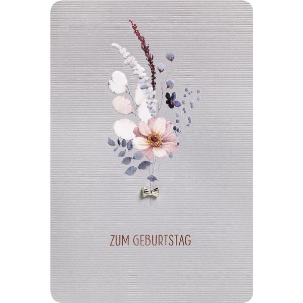 Geburtstag Finest Collection unverpackte Glückwunschkarte mit Umschlag Zum Geburtstag Vintage Blumen