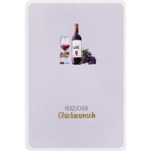 Allgemeine Wünsche Wein und Trauben Finest Collection unverpackte Glückwunschkarte mit Umschlag