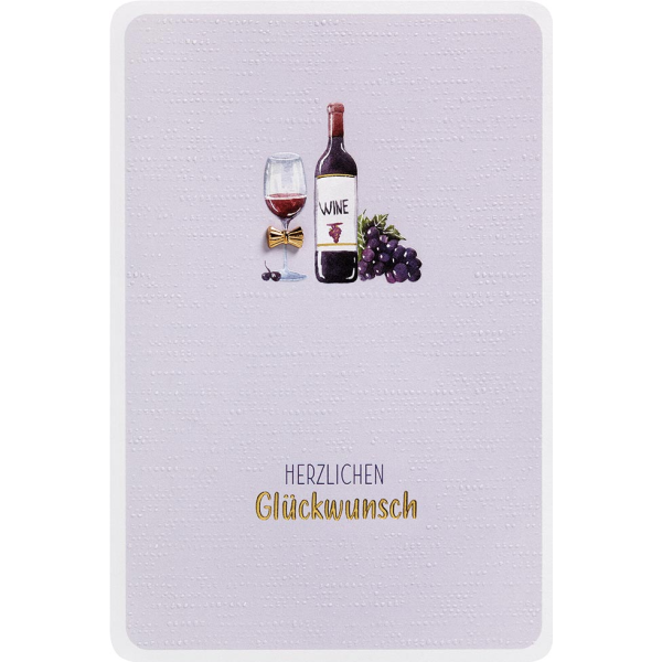 Allgemeine Wünsche Wein und Trauben Finest Collection unverpackte Glückwunschkarte mit Umschlag