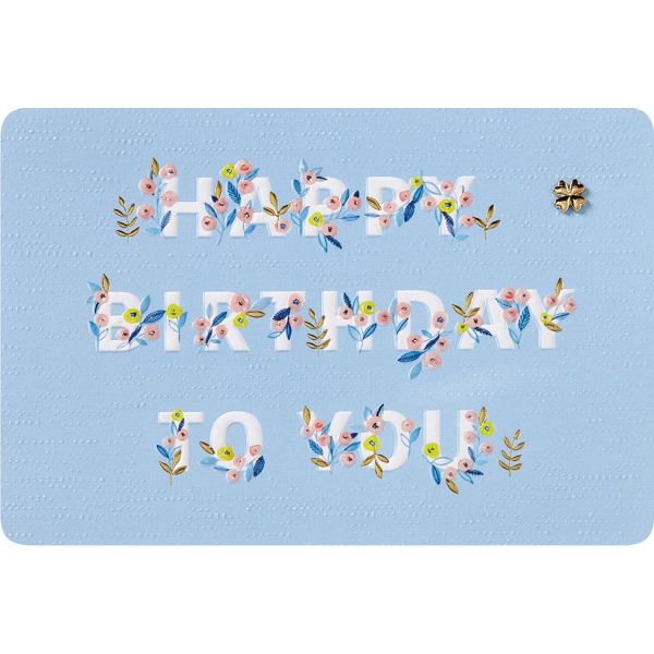 Geburtstag Finest Collection unverpackte Glückwunschkarte mit Umschlag Happy Birthday to you Blumen umwickelt