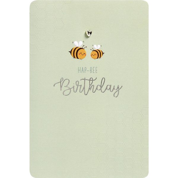Geburtstag Finest Collection unverpackte Glückwunschkarte mit Umschlag Happ-Bee Birthday Bienen