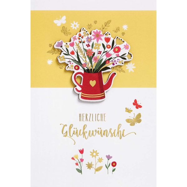 Allgemeine Wünsche Feelings unverpackte Glückwunschkarte mit Umschlag Blumen Herzlichen Glückwunsch